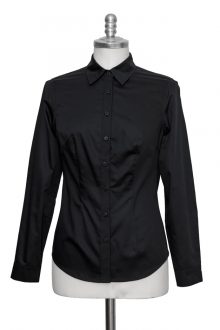 black classic blouse made of fine cotton satin - Sveekery Berlin
