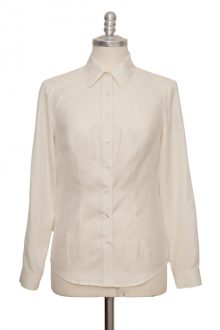 nature white classic blouse made of fine peace silk - Sveekery Berlin