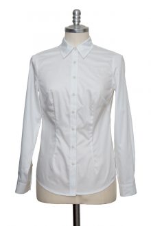 white classic blouse made of fine cotton satin - Sveekery Berlin
