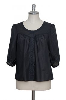 black casual blouse made of extra fine cotton - Sveekery Berlin